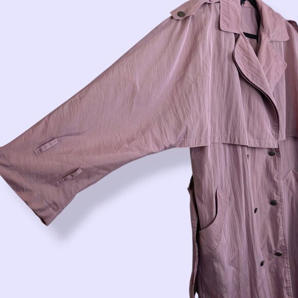V. C&A Light Pink-Purple Trench Coat - Picture 8 of 12